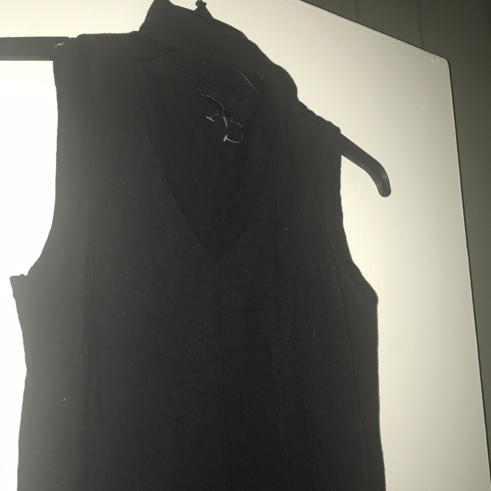 Black tunic with attached scarf